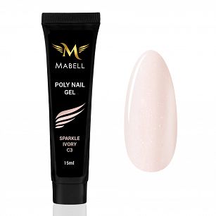 Akrylożel Poly Nail Gel Mabell Sparkle Ivory 15g